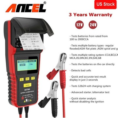 Ancel BST500 12V&24V PKW LKW Batterie-Lasttestgerät mit Thermodrucker DE