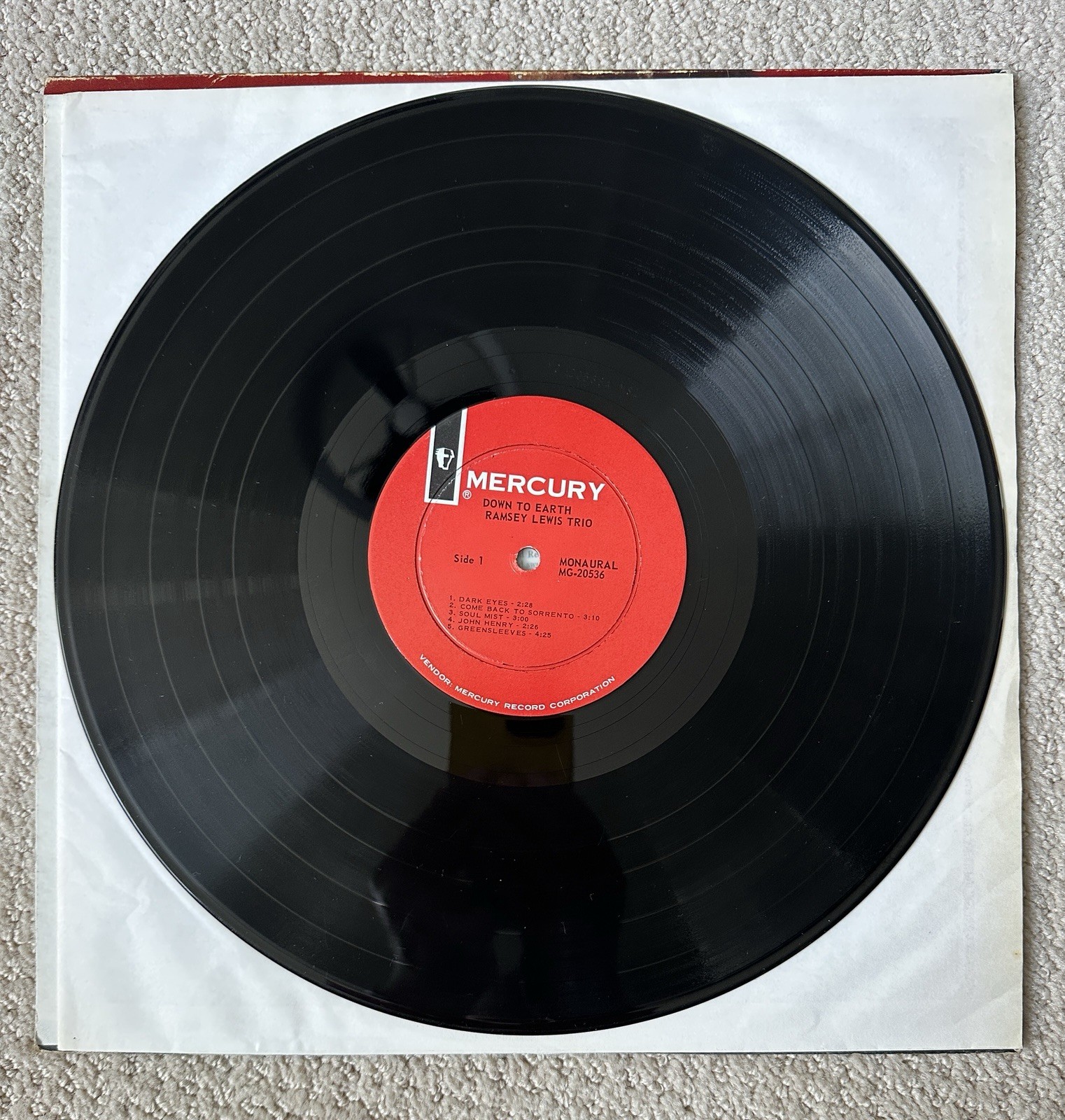 Ramsey Lewis Trio Down To Earth Vinyl LP Mercury MG-20536 Mono EX/EX