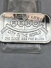 Vint. RENO THE BIGGEST LITTLE CITY IN THE WORLD 1oz999 FINE ART BAR SilverTowne