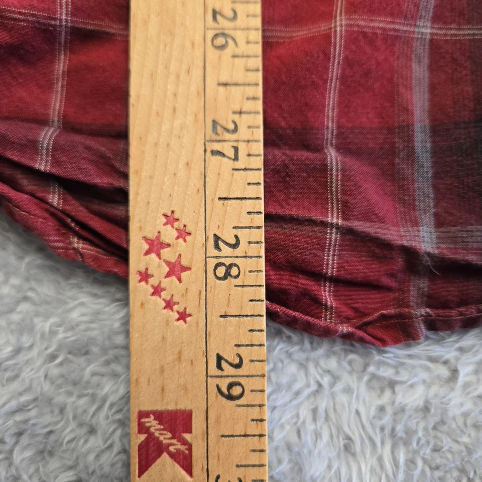 Carhartt Shirt Mens Medium Tall Long Sleeve Button Front Red Pockets Plaid - Image 4 of 4