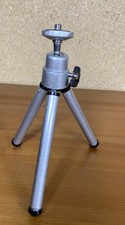 Mini Tabletop Tripod for Camera Webcam Phone Silver Metal