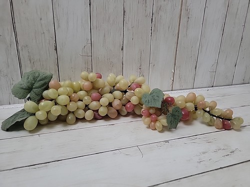 Vintage künstliche grüne & rote Trauben 19" lang künstliche Kunststoff Früchte 