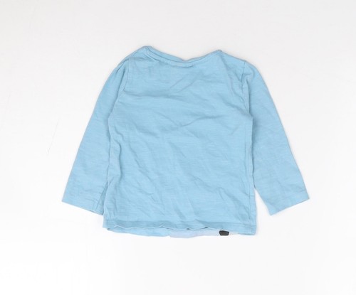 NEXT Girls Blue 100% Cotton Jersey Polo Size 9-12 Months Crew Neck Pullover - Fr - Picture 2 of 12