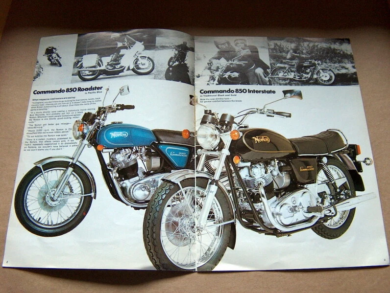 Catálogo de folletos Norton Commando 750 850 gama NOS 1974 roadster john player Foto 4 de 4