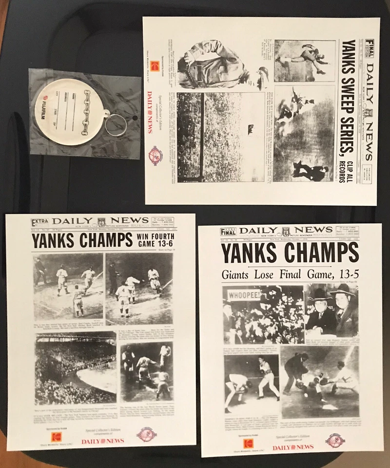 Serie de los Yankees de Nueva York #3 (1928)-#16 (1953) y #20 Campeones del Mundo, 8x10 en blanco y negro foto del equipo Foto 2 de 4