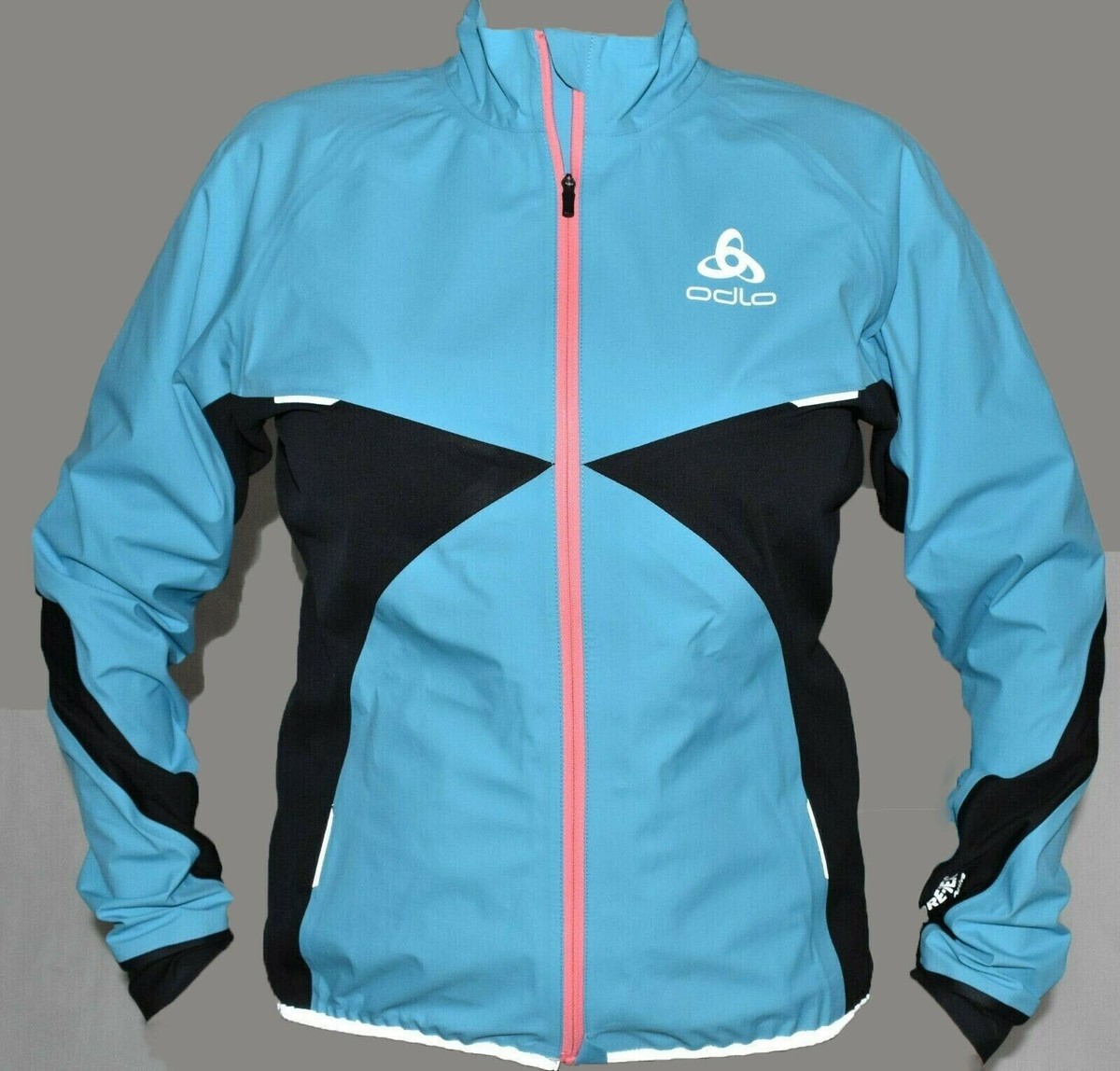 Odlo Jacket HS Ladies Gore-tex Size Medium Lt BlueBlack Windproof