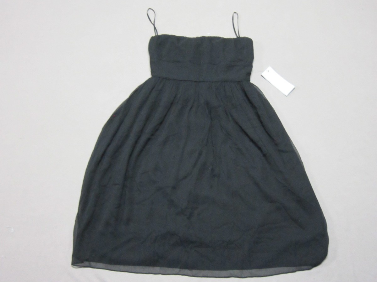 J CREW WOMENS SPECIAL OCCASIONS EMILY SILK CHIFFON BLACK DRESS SIZE 10 NEW