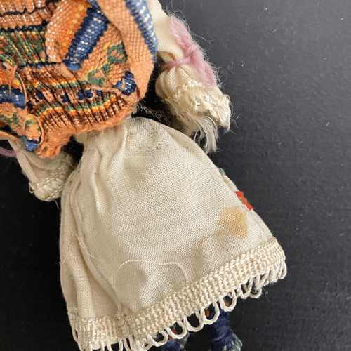 Vintage handgefertigte 4,5" Souvenir Volkspuppe italienische slowakische Kleidung blaue Augen - Bild 10 von 10