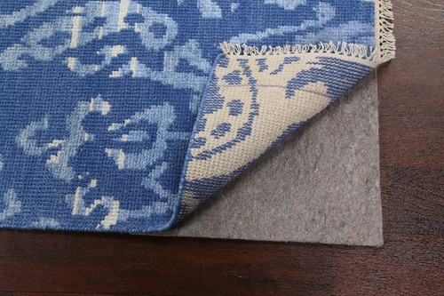 Blue Abstract Oriental Area Rug Wool/ Silk Hand-Knotted 5x8 Contemporary Carpet - Picture 10 of 12