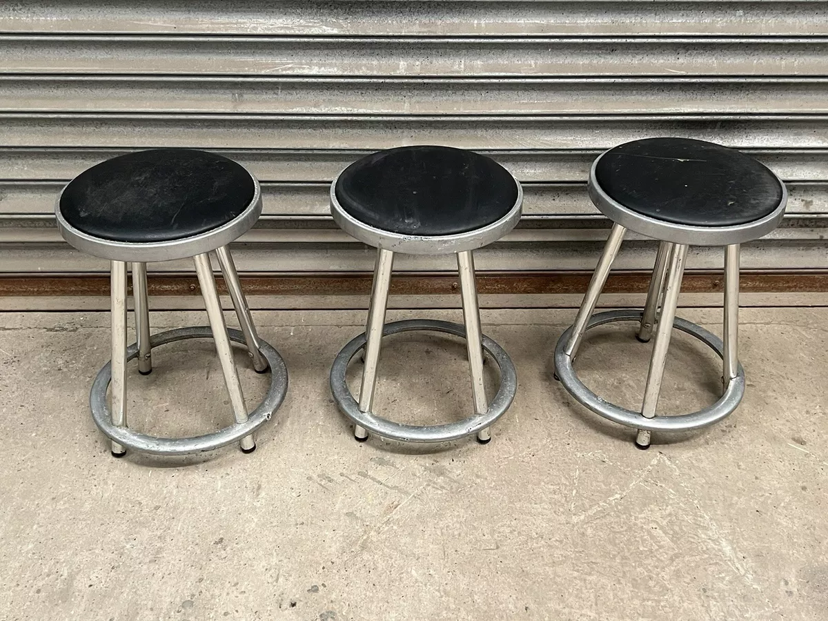 Vintage Cafe Bar Retro Aluminium Stools