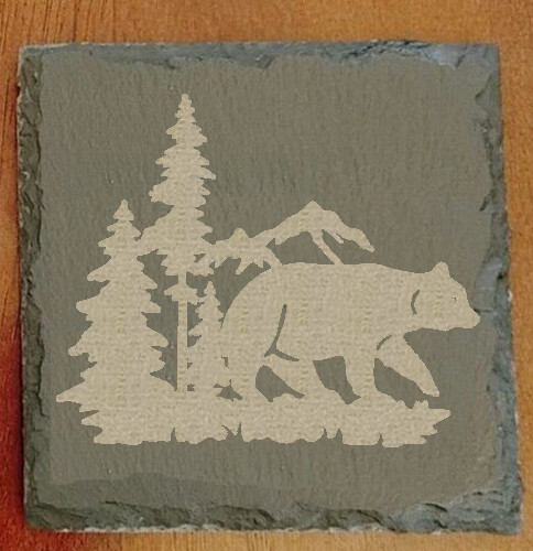 Yellowstone Yosemit Montana Cabin Coaster Man Cave Moose Elk Buck Deer Wolf Fish - Picture 4 of 15