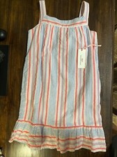 Vestido a Rayas Vineyard Vines Niñas Ábaco Talla M Nuevo con Etiquetas