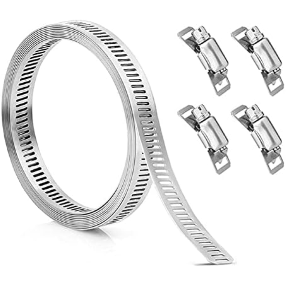 Ysmorla 3 Metri/9.8 Piedi Fascette Stringitubo Morsetto a Vite in Acciaio Inossi
