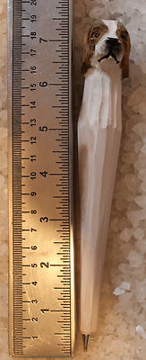 Beagal Dog Pen Hand Carved Wood Writing Instrument Detailed Hand Paint