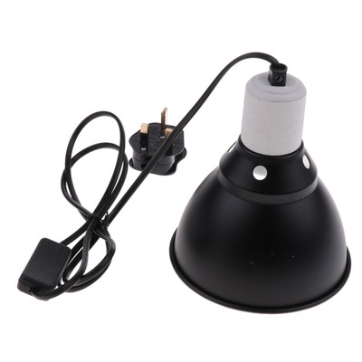 Reptile Heat Lamp Fixture With Anti-Scald Cover - E27 Socket Dome Lamp For UVB & Basking Bulbs