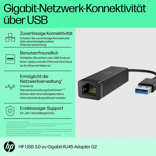 HP - N7P47AA / 4Z7Z7AA - Netzwerkadapter - USB 3.0 - Gigabit Ethernet