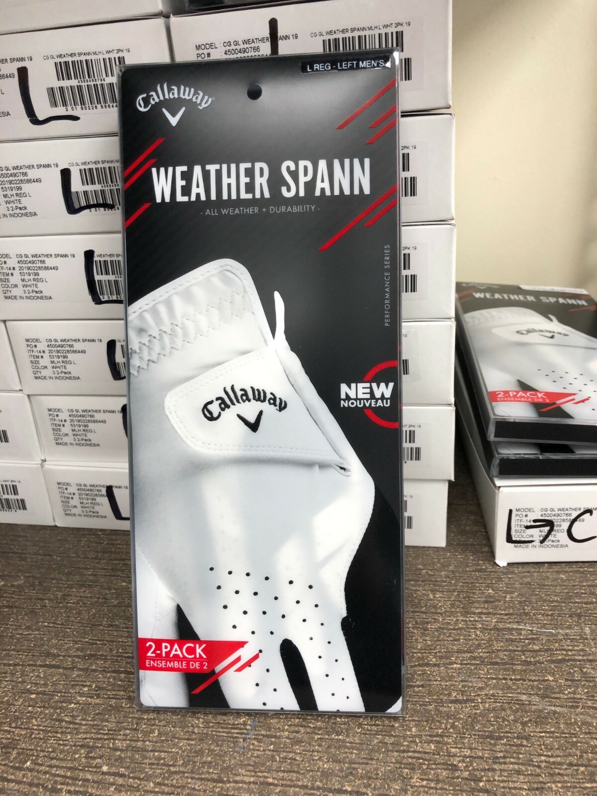 NEW Callaway 2Pack Weather Spann Men's Golf Gloves **23 Day Free Ship