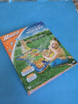 Aqua Blast Hockey Banzai Game Water Pad Version Of Air Hockey New
