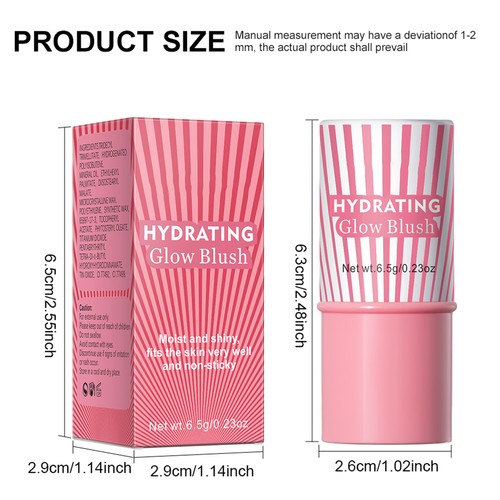 Cream Blush Balm for Cheeks Lips Makeup Stick Cheek Blush Hydrating Lipstick - Picture 12 of 17