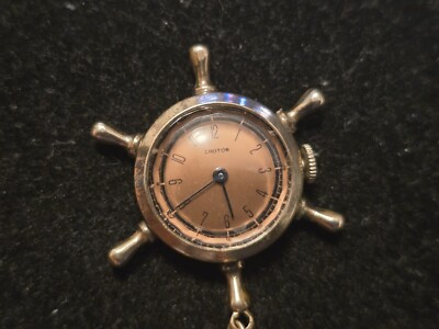 Vintage Croton Gold Filled Ships Steering Wheel Nurse Lapel  display picture 2