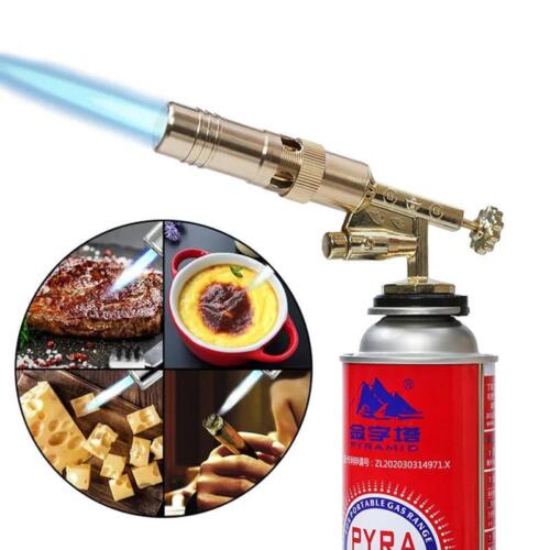Portable Butane Gas Torch Welding Flame Nozzle Burner for BBQ, Camping & Kitchen
