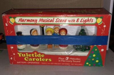 Battery Operated  Yuletide Carolers  Harmony Music Scene With Lights