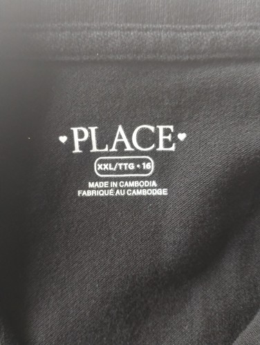 Place Ruffle Pique Polo Shirt Girls XXL (16) Black Short Sleeve School Uniform - Picture 5 of 12