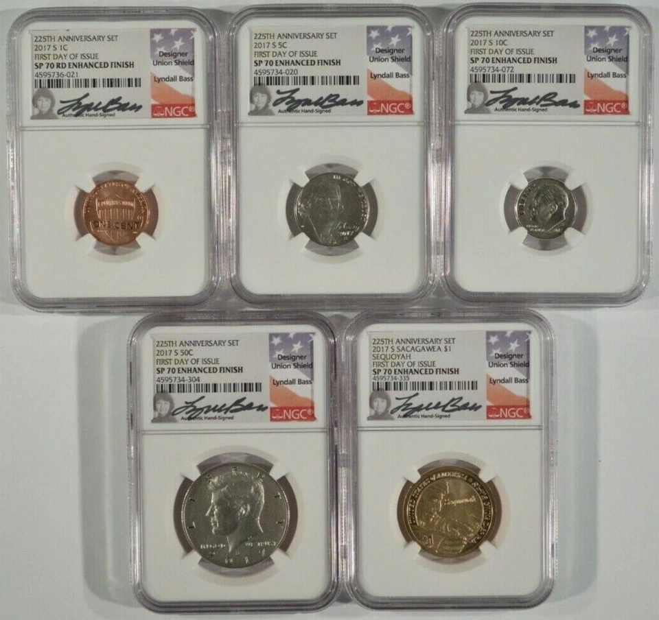 2017-S Enhanced Finish Mint Set 225th Anniversary NGC SP70 Lyndall Bass Designer - Image 3 of 4