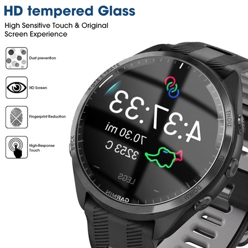 3-PACK Tempered Glass Screen Protector for Garmin Forerunner965 Watch Film - Picture 3 of 9