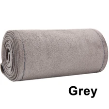 38cm Grey Luxury Leather Car Steering Wheel Cover Velvet Soft Hand Sewing DIY