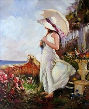 Quality Hand Painted Oil Painting Repro Summer Parasol 20x24in