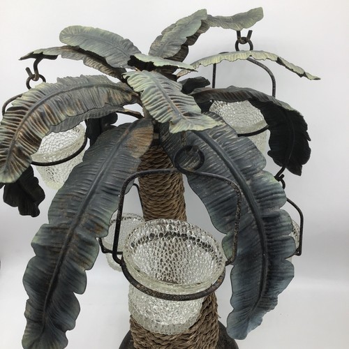 Vintage Decorative Palm Tree Candelabra Metal/Wicker Candle Holder/Tea Lights - Picture 9 of 13