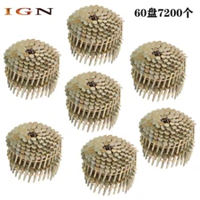 7200Pcs 1-1/4" × 0.12" 15 Degree Coil Roofing Nail 3/8" Head Diameter Galvanized