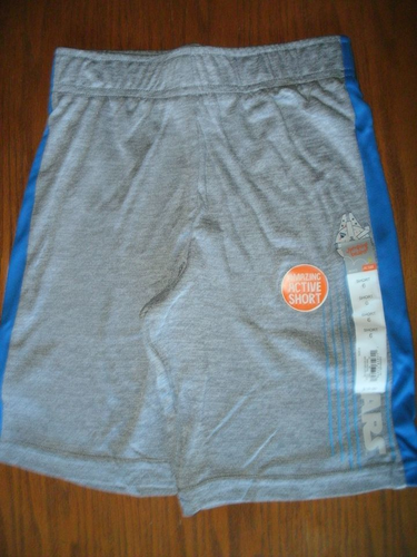 NEW Boys Star Wars Logo Graphic Active Shorts gray & blue size 4 or 6 - Picture 4 of 5