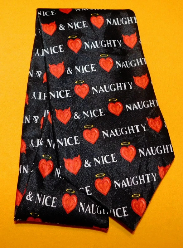 MEN'S ADDICTION BLACK/RED/WHITE HEARTS MOTIF ALL POLYESTER TIE - DESIGNER TIES. - Image 2 of 3