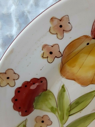 Platos de ensalada 2 puertas Ware marfil oro óxido verde tema floral 8,5 - Imagen 4 de 6