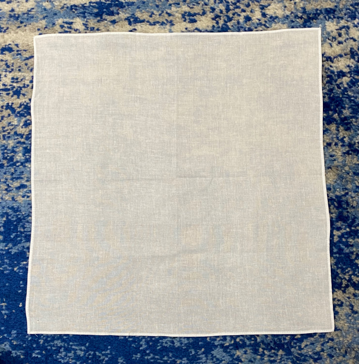 Solid White Cotton Pocket Square Handkerchief Nec… - image 2