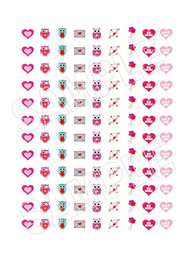 108 Valentines Hershey Kiss Labels - Seals - Classroom Treats - Love - Owls - Picture 11 of 11