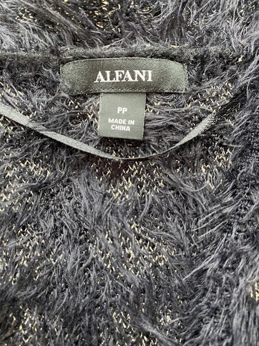 Alfani Black/Gold Eyelash Cardigan Sz:PP" MSRP $79 - Picture 4 of 7