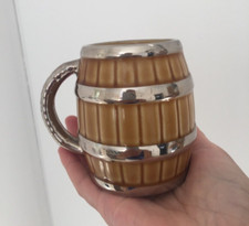 Vintage  70's Wade Ireland Barrel Mug/Tankard With Silver Banding in GC