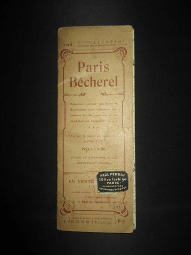 ancien plan de Paris Bécherel imprimerie Hubert début XX ème - Picture 2 of 6