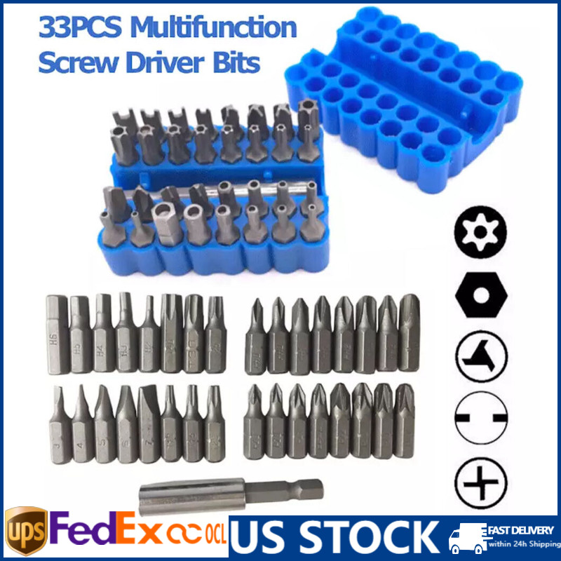 33 Torx Bit Tri Wing Screwdriver Tamper Proof Security Torq Hex Star Spanner Set