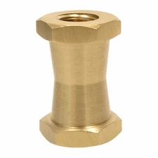 Brass Spigot Short Double Female Stud for Super Clamps w/ 1/4"-20 & 3/8" Threads