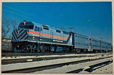 Chicago RTA 114 Commuter Train Tinley Park IL Railroad Postcard