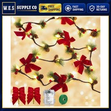 Christmas Garland 7.5FT with 8 Modes Battery Operated Indoor Outdoor