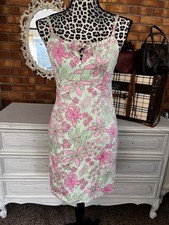 Lilly Pulitzer Sundress 4 Green Pink Floral Keyhole Bow Easter Sunday Preppie