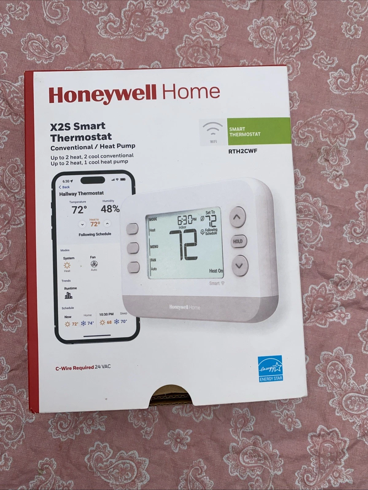 Honeywell Home Smart Thermostat, Conventional/Heat Pum WiFi X2S