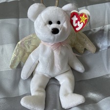 Ty Beanie Babies Halo the Angel Bear Toy  Retired  