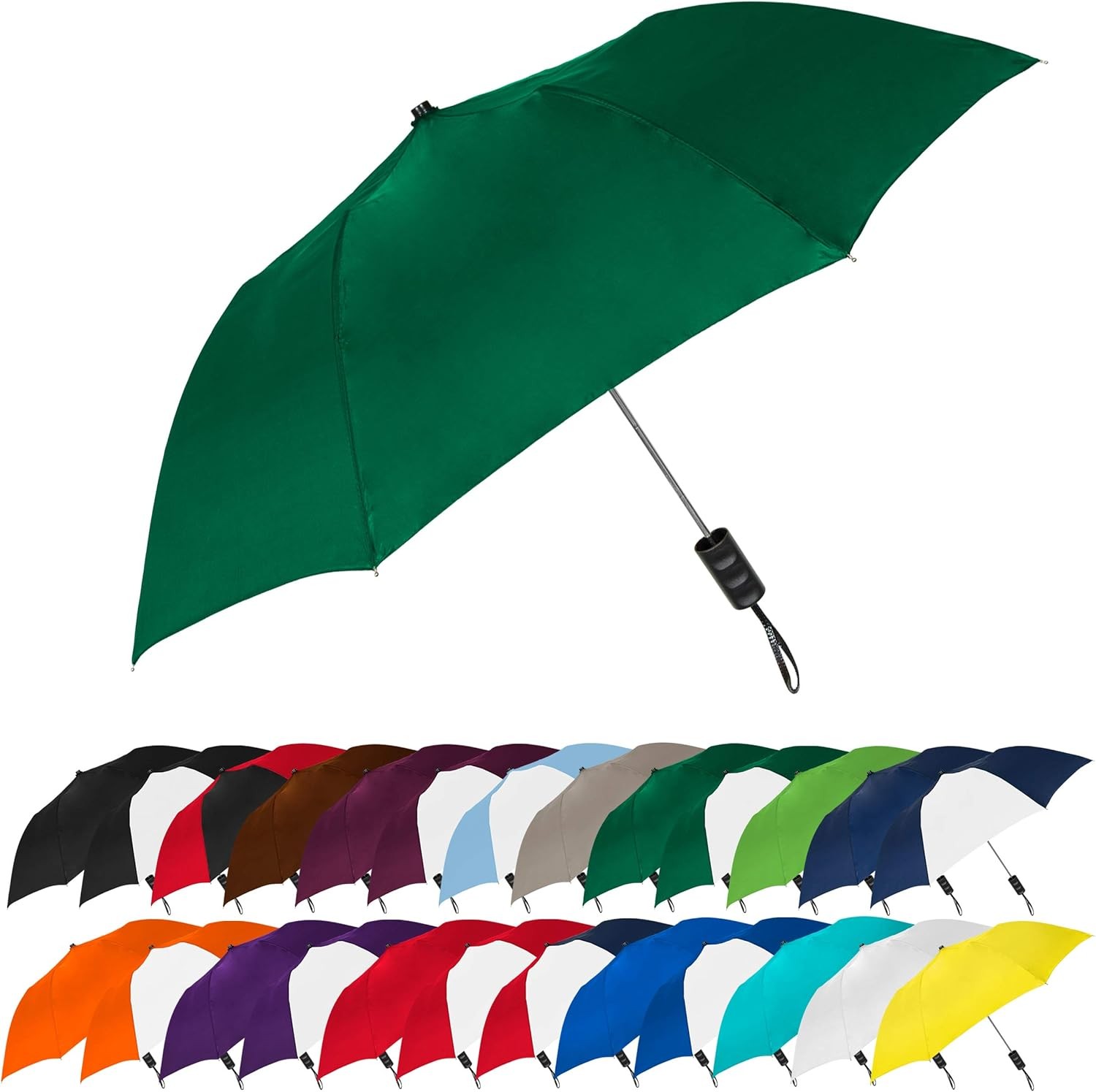 42" Automatic Open Compact Travel Umbrella – Windproof Portable Sun Rain Guard