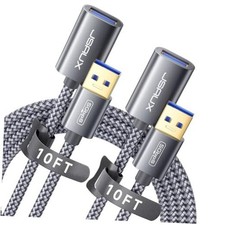 2Pack USB 3.0 Extension Cable, Type A Male to Female USB 10FT 10FT Grey